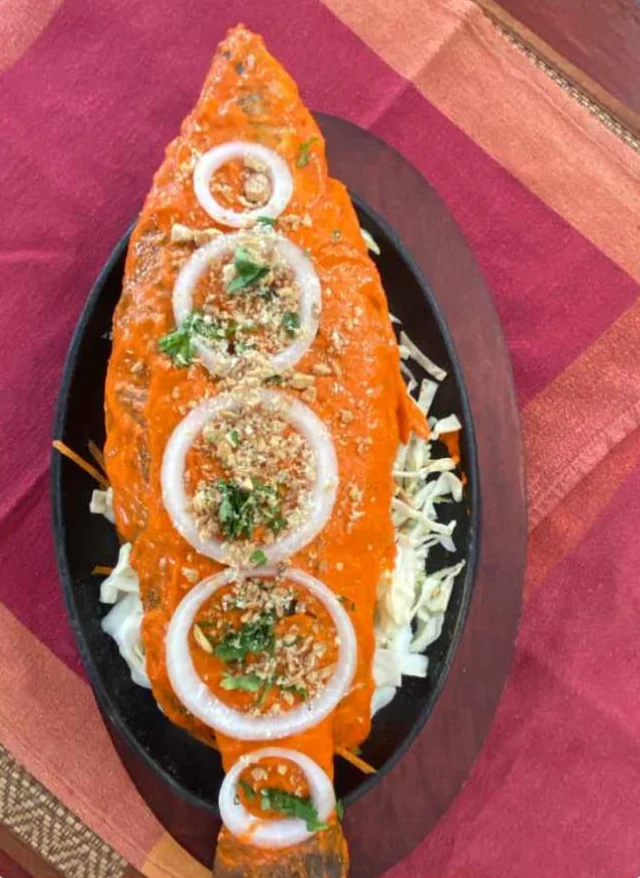 Fish masala served sizzling