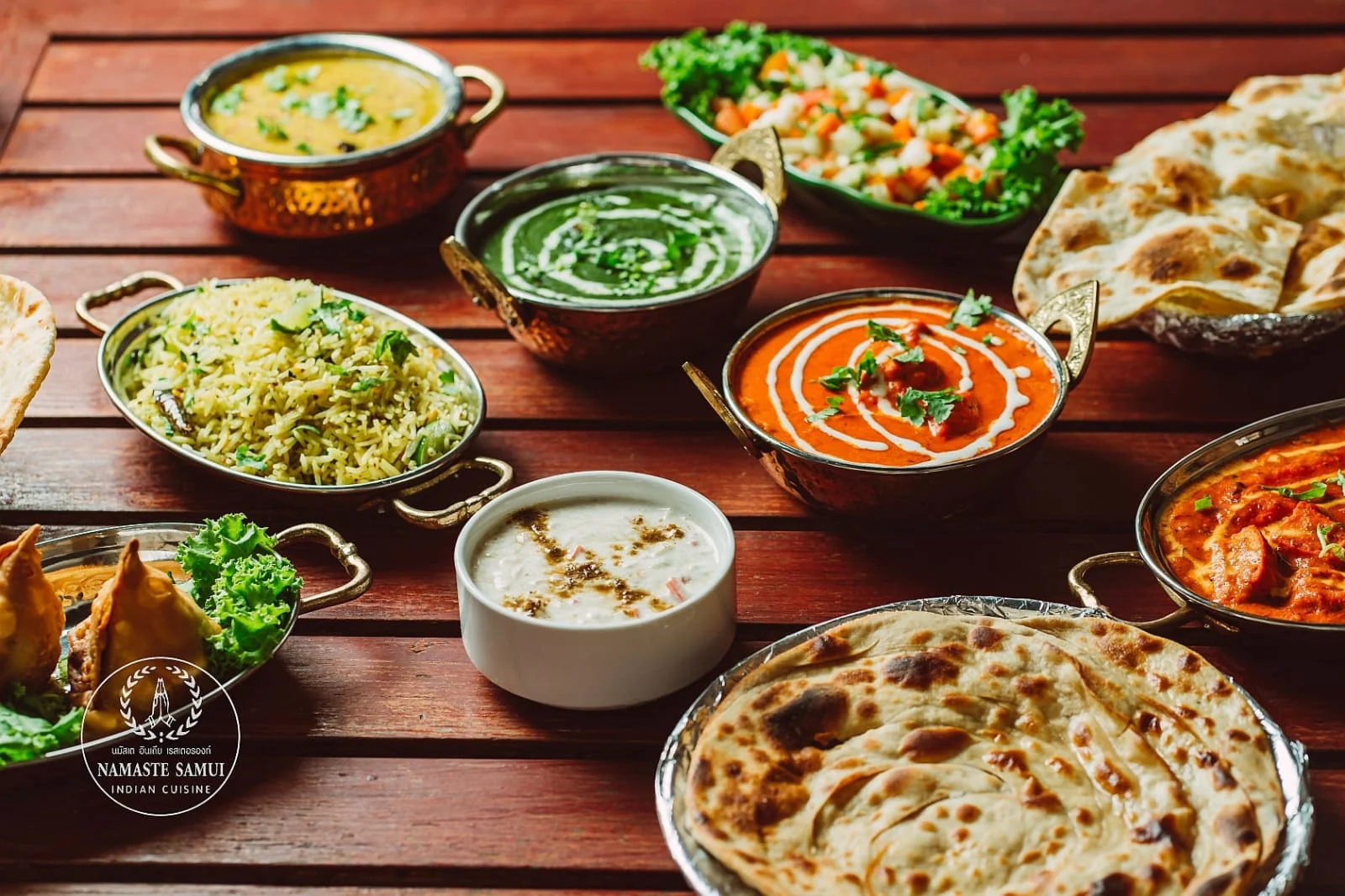 A table spread at Namaste Samui